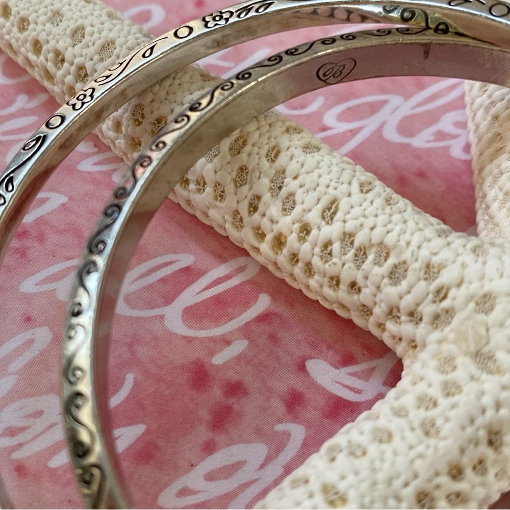 Brighton Silver Rhinestone Bangle Set - image 4
